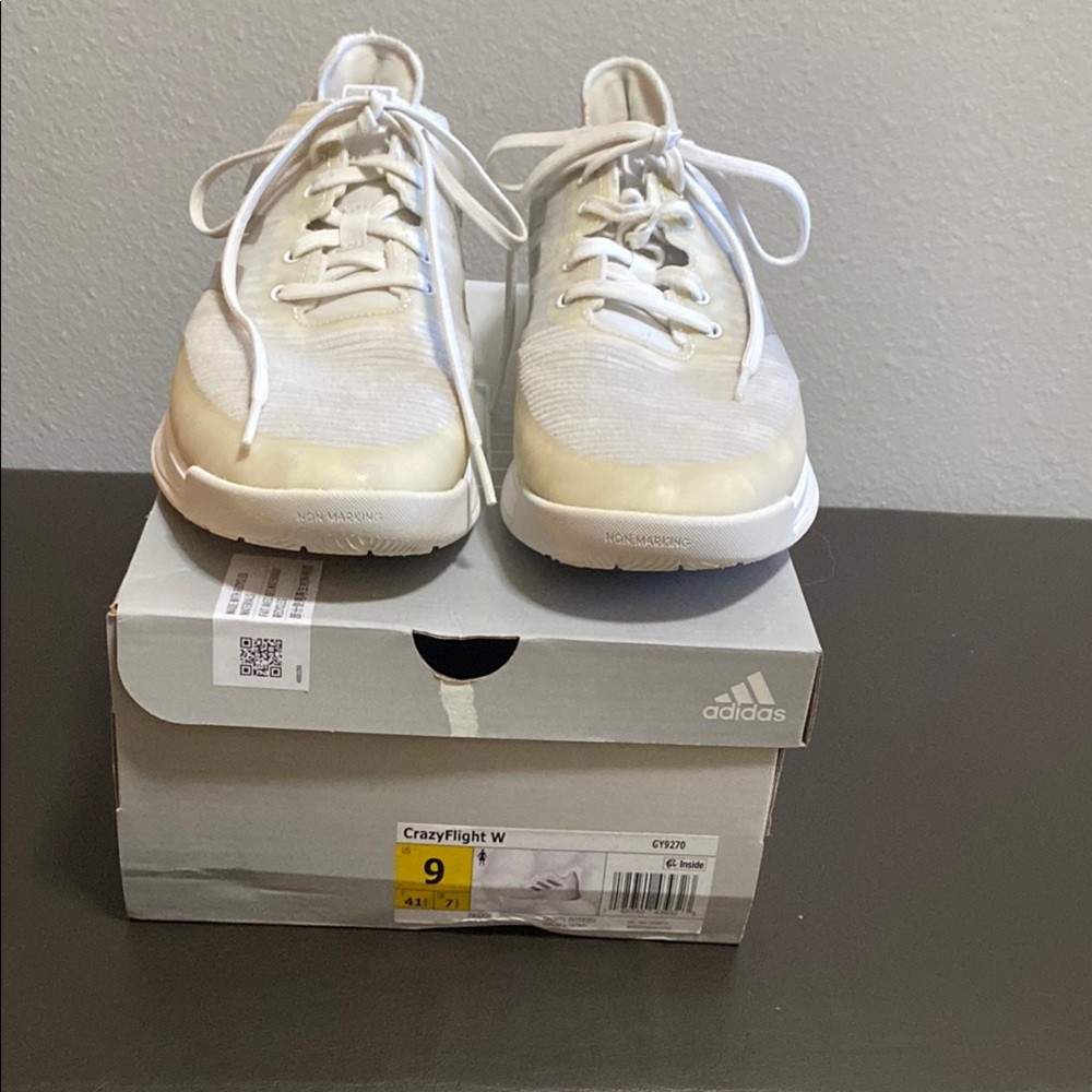 Adidas CrazyFlight Silver and White Shoes. Woman’s size 9. Used for volleyball.